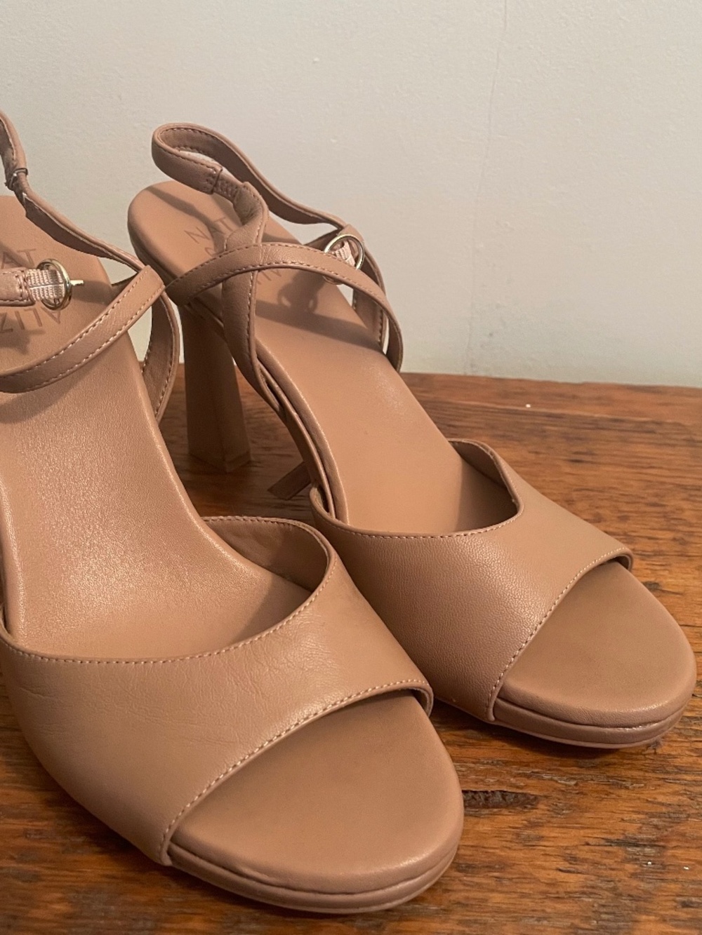 Naturalizer Lala Taupe Tan Leather Ankle Strap Dress Sandals 11W